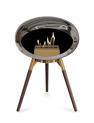 Le Feu - Dome Chromed Silver Ground Wood Low - Fireplace - Majestic Patio