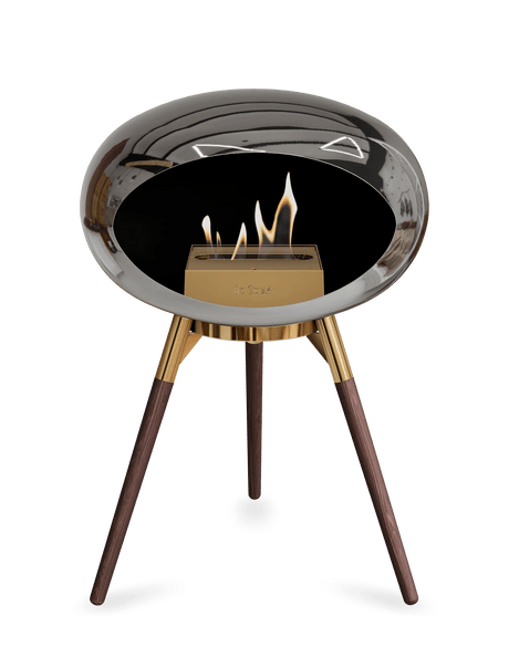 Le Feu - Dome Chromed Silver Ground Wood Low - Fireplace - Majestic Patio