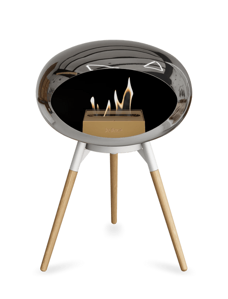 Le Feu - Dome Chromed Silver Ground Wood Low - Fireplace - Majestic Patio