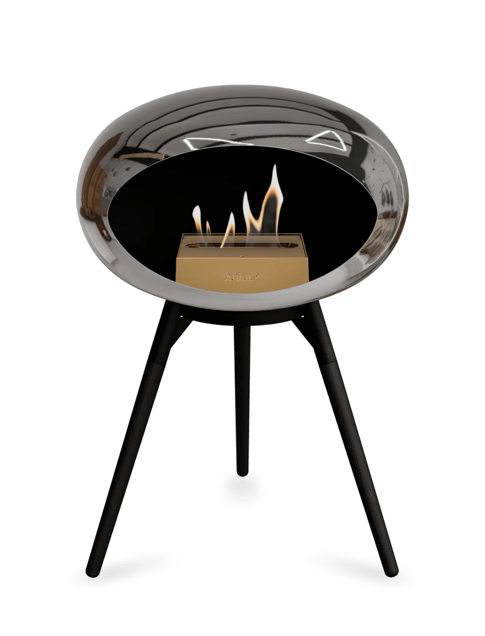 Le Feu - Dome Chromed Silver Ground Wood Low - Fireplace - Majestic Patio