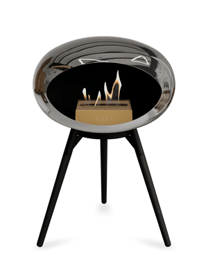 Le Feu - Dome Chromed Silver Ground Wood Low - Fireplace - Majestic Patio