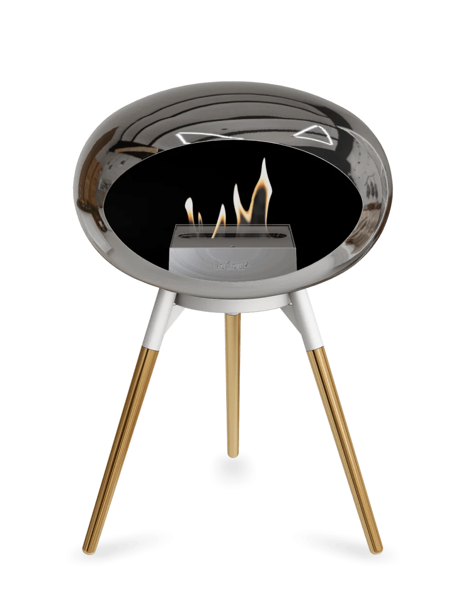 Le Feu - Dome Chromed Silver Ground Wood Low - Fireplace - Majestic Patio