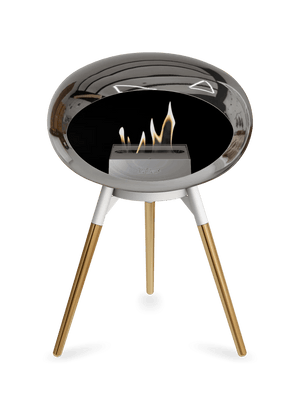 Le Feu - Dome Chromed Silver Ground Wood Low - Fireplace - Majestic Patio