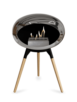 Le Feu - Dome Chromed Silver Ground Wood Low - Fireplace - Majestic Patio