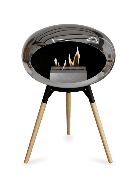 Le Feu - Dome Chromed Silver Ground Wood Low - Fireplace - Majestic Patio