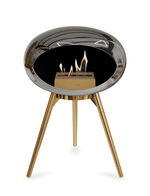 Le Feu - Dome Chromed Silver Ground Wood Low - Fireplace - Majestic Patio