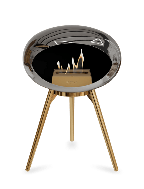 Le Feu - Dome Chromed Silver Ground Wood Low - Fireplace - Majestic Patio