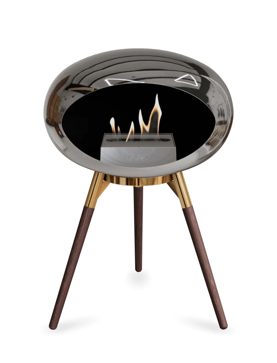 Le Feu - Dome Chromed Silver Ground Wood Low - Fireplace - Majestic Patio