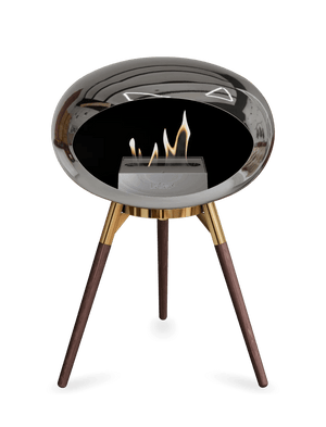 Le Feu - Dome Chromed Silver Ground Wood Low - Fireplace - Majestic Patio