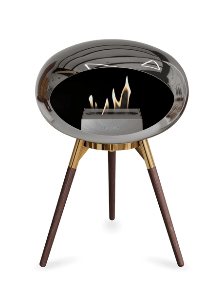 Le Feu - Dome Chromed Silver Ground Wood Low - Fireplace - Majestic Patio