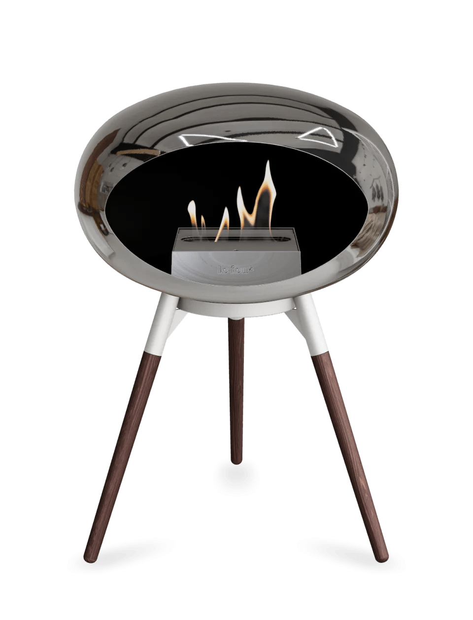 Le Feu - Dome Chromed Silver Ground Wood Low - Fireplace - Majestic Patio