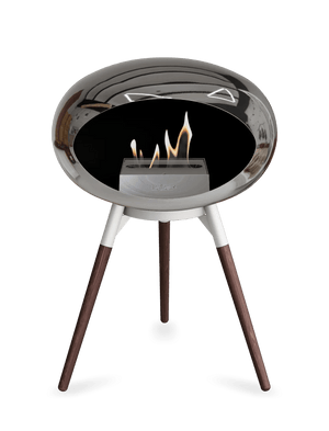 Le Feu - Dome Chromed Silver Ground Wood Low - Fireplace - Majestic Patio