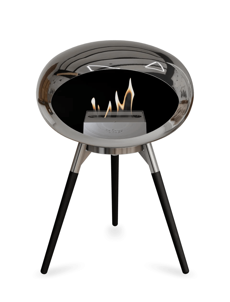 Le Feu - Dome Chromed Silver Ground Wood Low - Fireplace - Majestic Patio