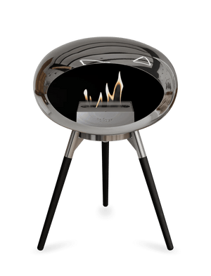 Le Feu - Dome Chromed Silver Ground Wood Low - Fireplace - Majestic Patio