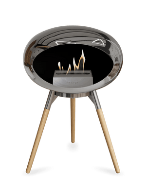 Le Feu - Dome Chromed Silver Ground Wood Low - Fireplace - Majestic Patio