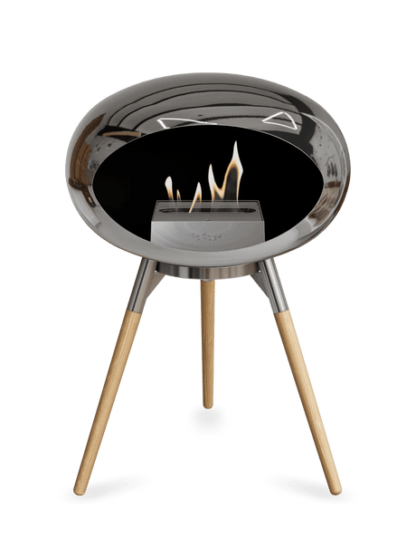 Le Feu - Dome Chromed Silver Ground Wood Low - Fireplace - Majestic Patio