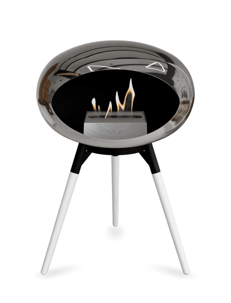 Le Feu - Dome Chromed Silver Ground Wood Low - Fireplace - Majestic Patio