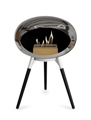 Le Feu - Dome Chromed Silver Ground Wood Low - Fireplace - Majestic Patio