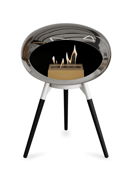 Le Feu - Dome Chromed Silver Ground Wood Low - Fireplace - Majestic Patio