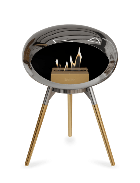 Le Feu - Dome Chromed Silver Ground Wood Low - Fireplace - Majestic Patio