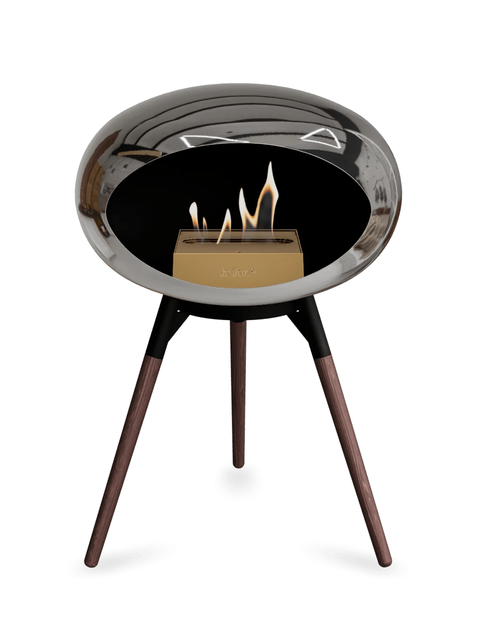 Le Feu - Dome Chromed Silver Ground Wood Low - Fireplace - Majestic Patio