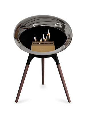 Le Feu - Dome Chromed Silver Ground Wood Low - Fireplace - Majestic Patio