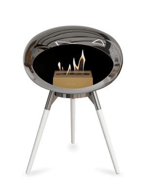 Le Feu - Dome Chromed Silver Ground Wood Low - Fireplace - Majestic Patio