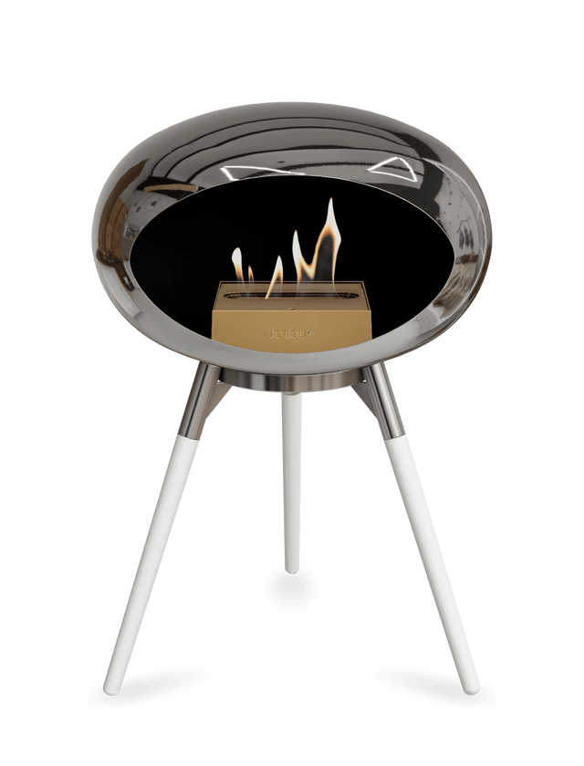 Le Feu - Dome Chromed Silver Ground Wood Low - Fireplace - Majestic Patio