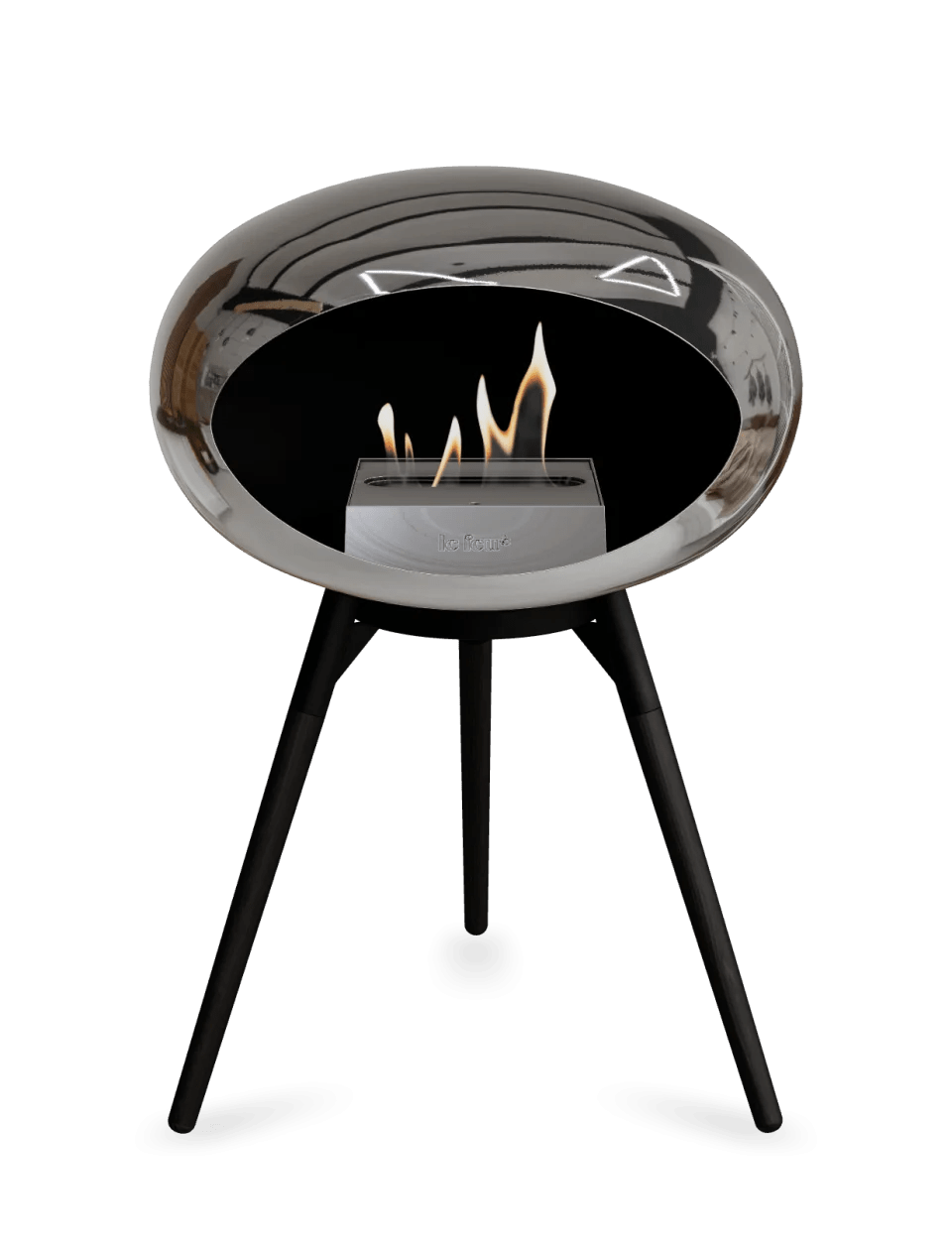 Le Feu - Dome Chromed Silver Ground Wood Low - Fireplace - Majestic Patio