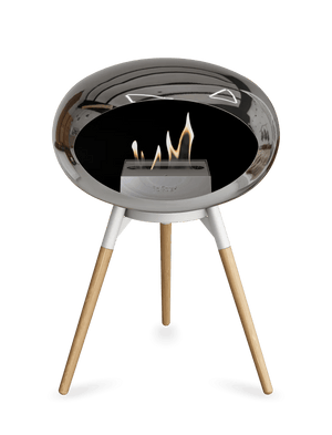 Le Feu - Dome Chromed Silver Ground Wood Low - Fireplace - Majestic Patio