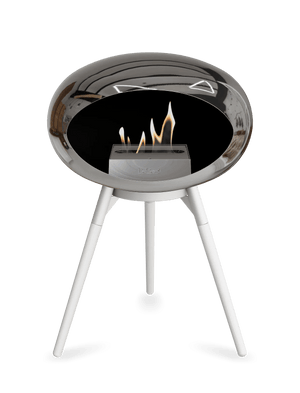 Le Feu - Dome Chromed Silver Ground Wood Low - Fireplace - Majestic Patio