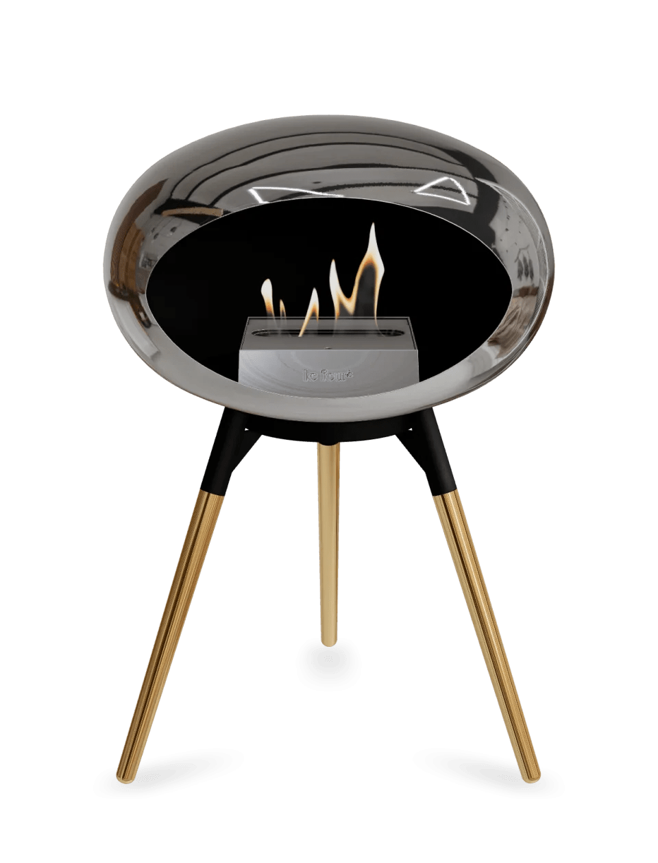 Le Feu - Dome Chromed Silver Ground Wood Low - Fireplace - Majestic Patio