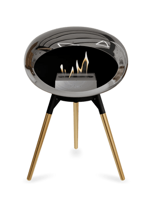 Le Feu - Dome Chromed Silver Ground Wood Low - Fireplace - Majestic Patio