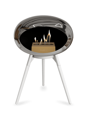 Le Feu - Dome Chromed Silver Ground Wood Low - Fireplace - Majestic Patio