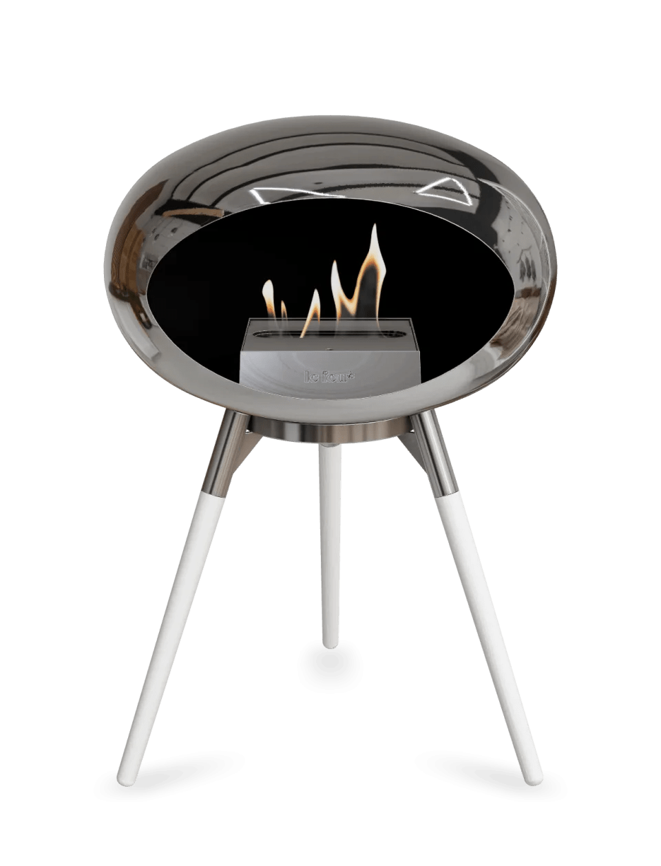 Le Feu - Dome Chromed Silver Ground Wood Low - Fireplace - Majestic Patio