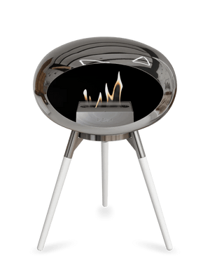 Le Feu - Dome Chromed Silver Ground Wood Low - Fireplace - Majestic Patio