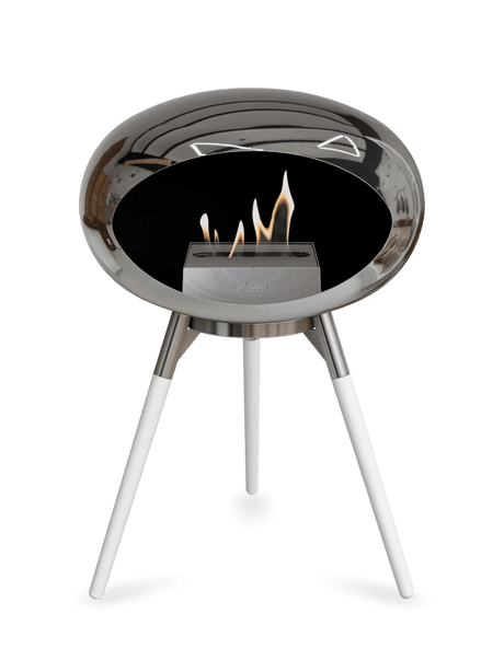 Le Feu - Dome Chromed Silver Ground Wood Low - Fireplace - Majestic Patio