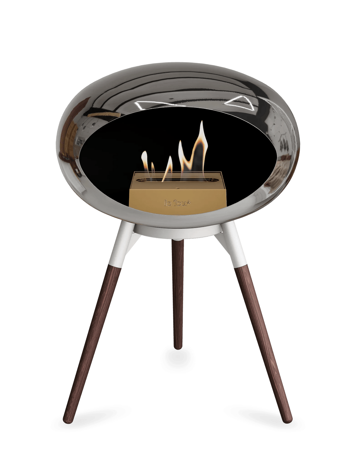 Le Feu - Dome Chromed Silver Ground Wood Low - Fireplace - Majestic Patio