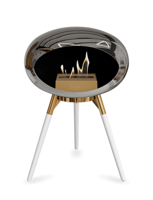 Le Feu - Dome Chromed Silver Ground Wood Low - Fireplace - Majestic Patio