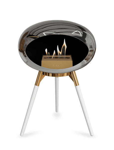 Le Feu - Dome Chromed Silver Ground Wood Low - Fireplace - Majestic Patio