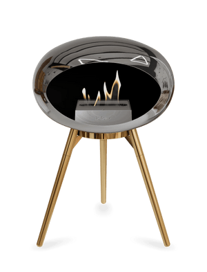 Le Feu - Dome Chromed Silver Ground Wood Low - Fireplace - Majestic Patio