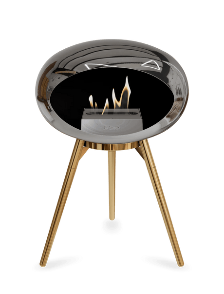 Le Feu - Dome Chromed Silver Ground Wood Low - Fireplace - Majestic Patio