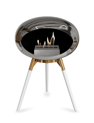 Le Feu - Dome Chromed Silver Ground Wood Low - Fireplace - Majestic Patio