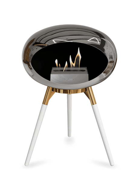 Le Feu - Dome Chromed Silver Ground Wood Low - Fireplace - Majestic Patio