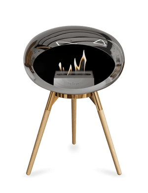 Le Feu - Dome Chromed Silver Ground Wood Low - Fireplace - Majestic Patio