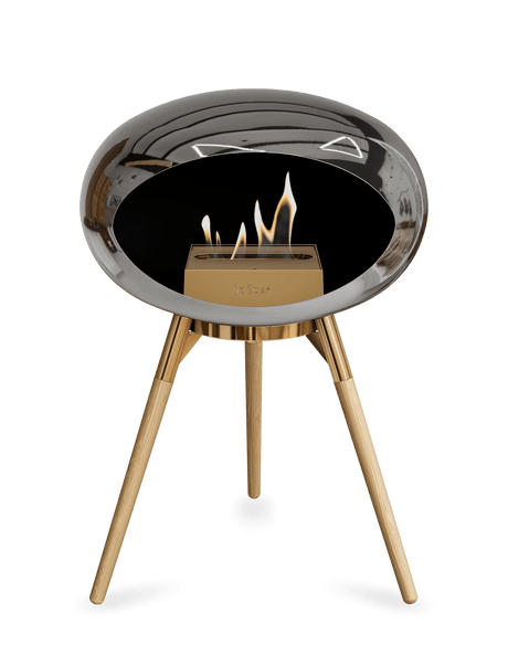 Le Feu - Dome Chromed Silver Ground Wood Low - Fireplace - Majestic Patio