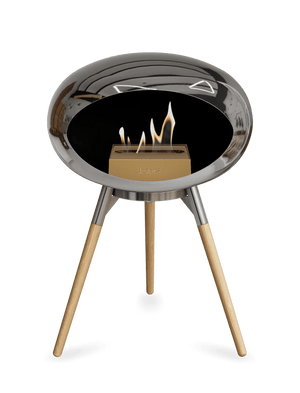 Le Feu - Dome Chromed Silver Ground Wood Low - Fireplace - Majestic Patio