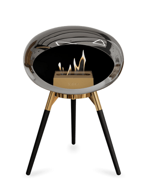 Le Feu - Dome Chromed Silver Ground Wood Low - Fireplace - Majestic Patio