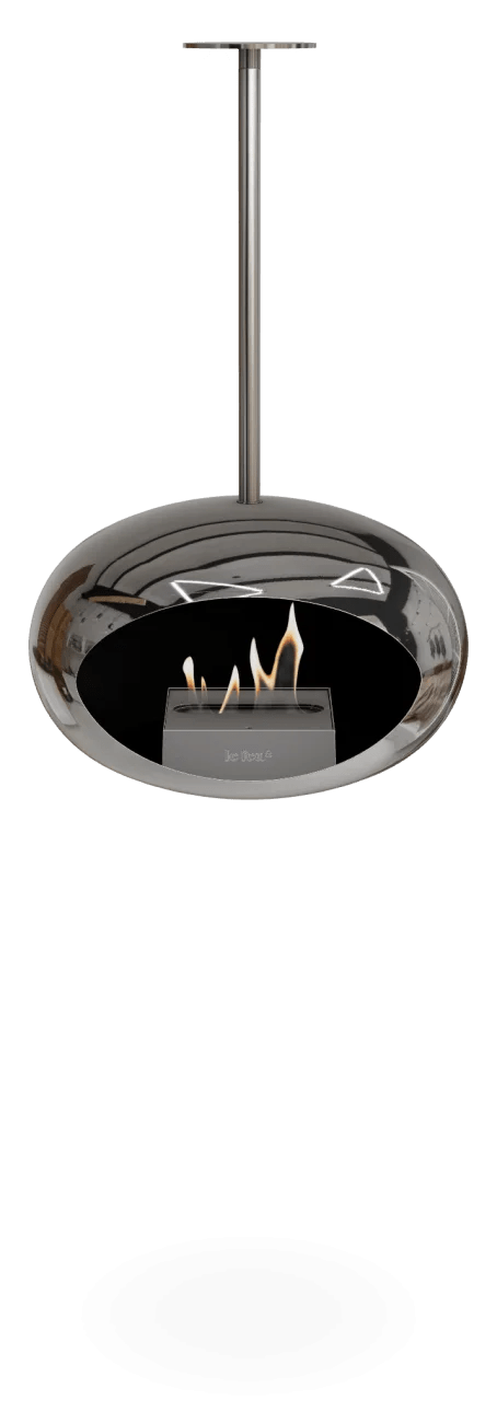 Le Feu - Dome Chromed Silver Sky Indoor/Outdoor - Fireplace - Majestic Patio