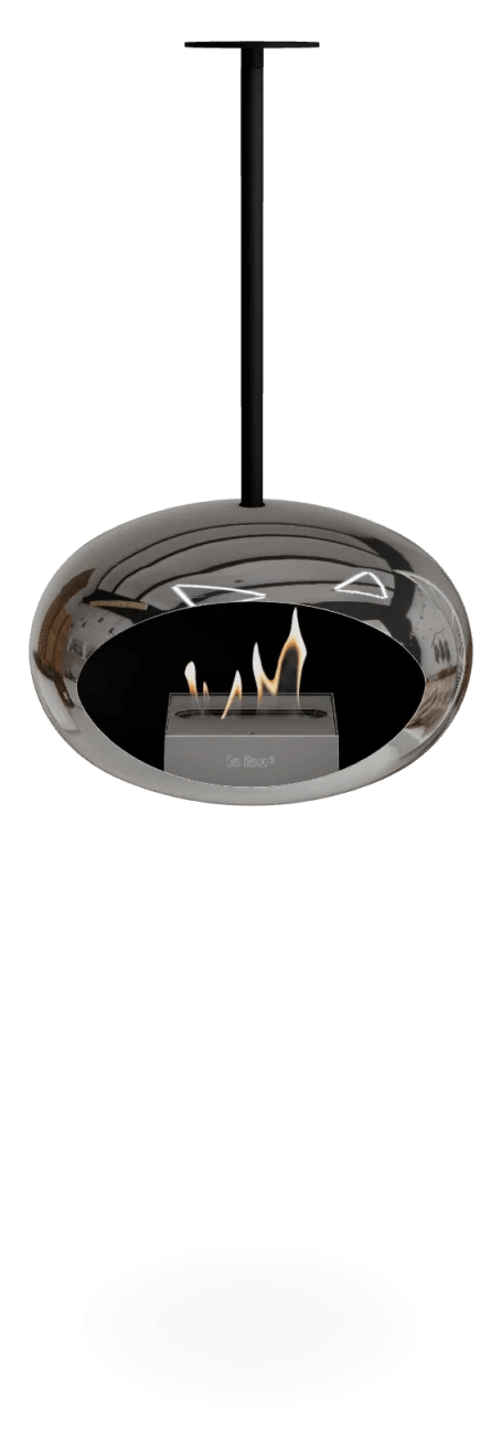 Le Feu - Dome Chromed Silver Sky Indoor/Outdoor - Fireplace - Majestic Patio